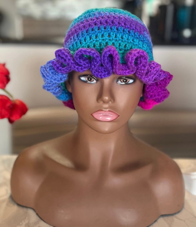 Candy floss ruffle hat