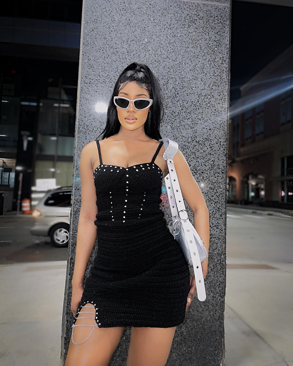 Beaded crochet dress